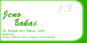 jeno bakai business card