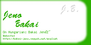 jeno bakai business card